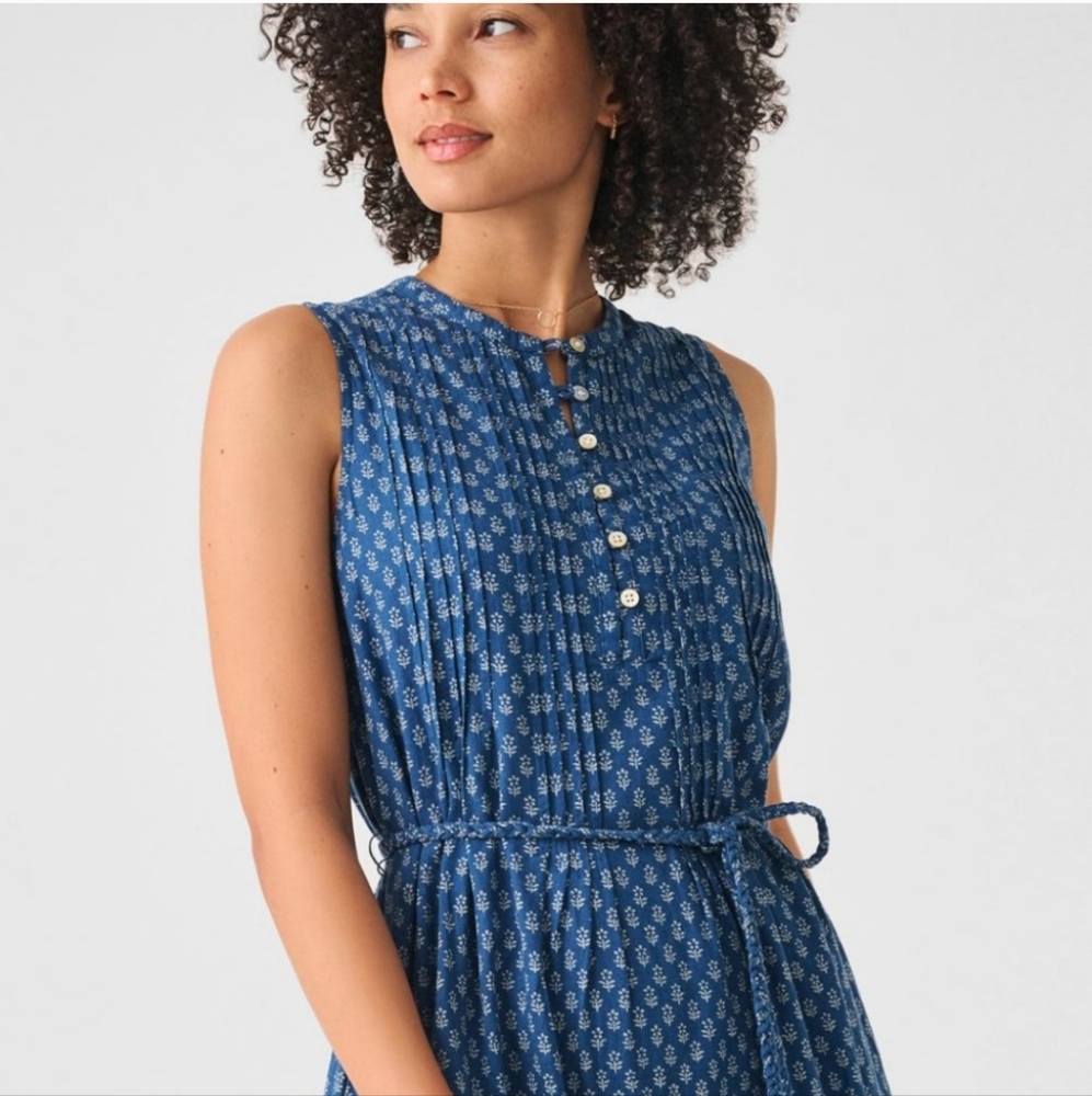 Faherty Blue Midi Dress
